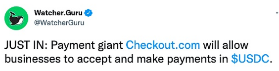 全球支付提供商Checkout.com将允许企业接受并以USDC进行支付