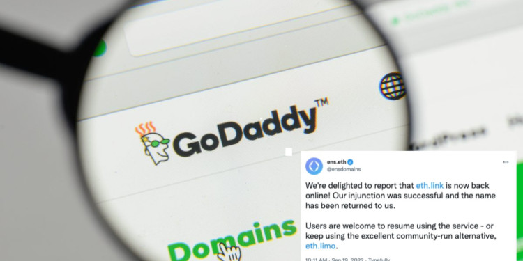 Web2、Web3最大域名商之战:ENS胜诉GoDaddy 夺回eth.link Web2、Web3最大域名商之战:ENS胜诉GoDaddy 夺回eth.link