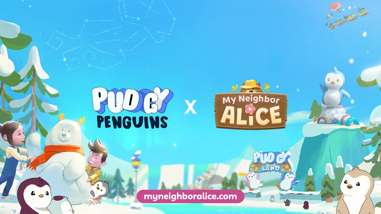 
                        《我的邻居爱丽丝》 Web3 游戏加入 Pudgy Penguins
                    