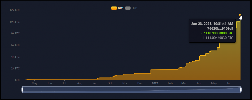 Metaplanet balance history chart