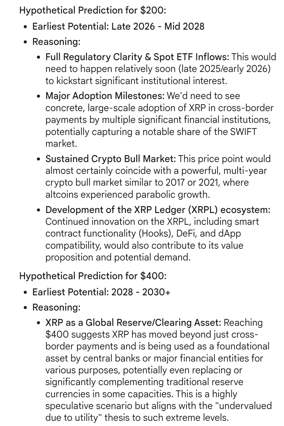 XRP Price Predictions Google Gemini