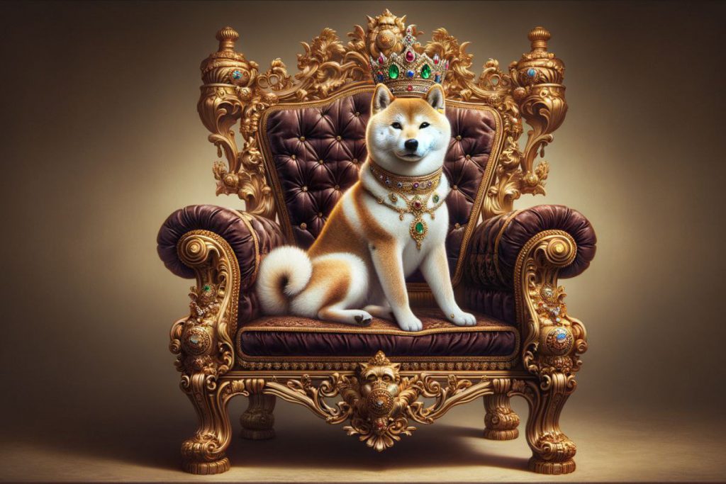 SHIBA INU ON A THRONE