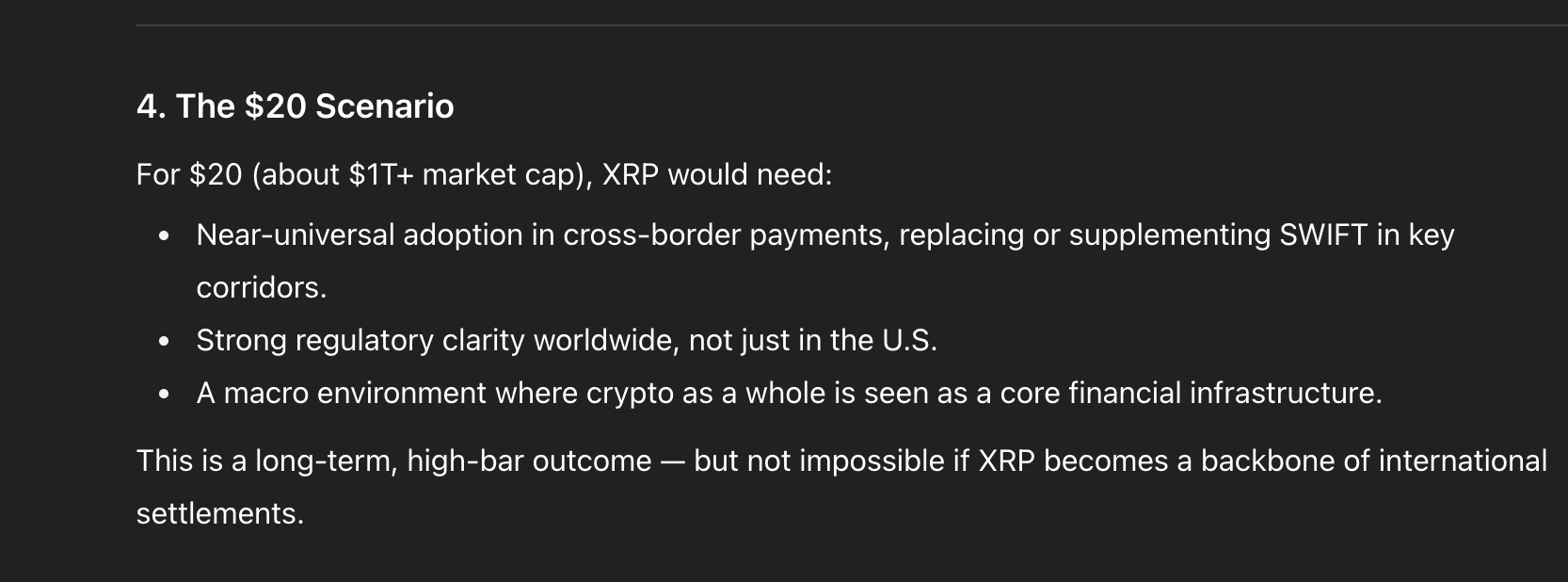 ChatGPT commentary on XRP reaching 