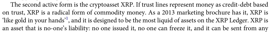 XRP radical form of commodity money