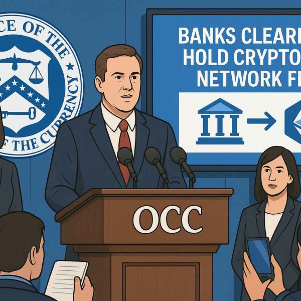 美国货币监理署批准美国银行持有加密货币用于网络费用支付