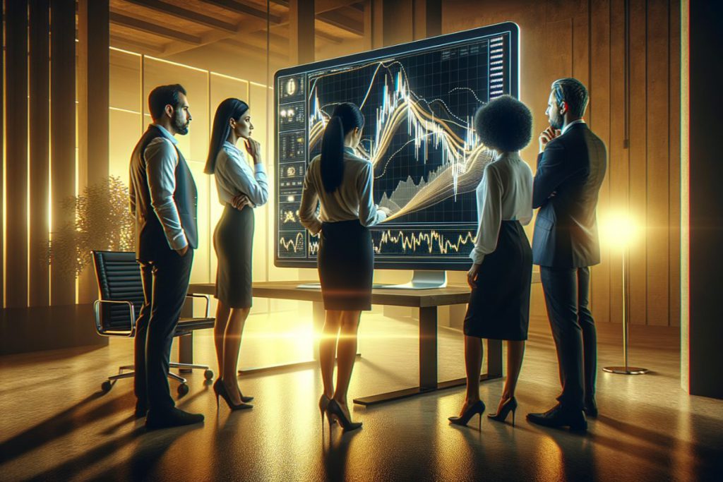 Investors analyzing crypto charts