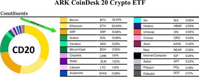 Ark CoinDesk 20 ETF Constituents Ark CoinDesk 20 ETF Constituents