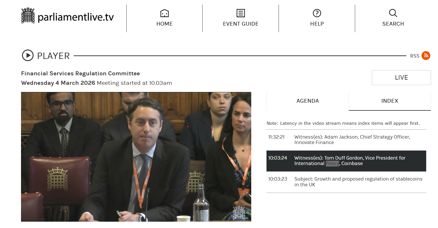 英国上议院向Coinbase高管施压，关注稳定币、KYC及银行挤兑担忧