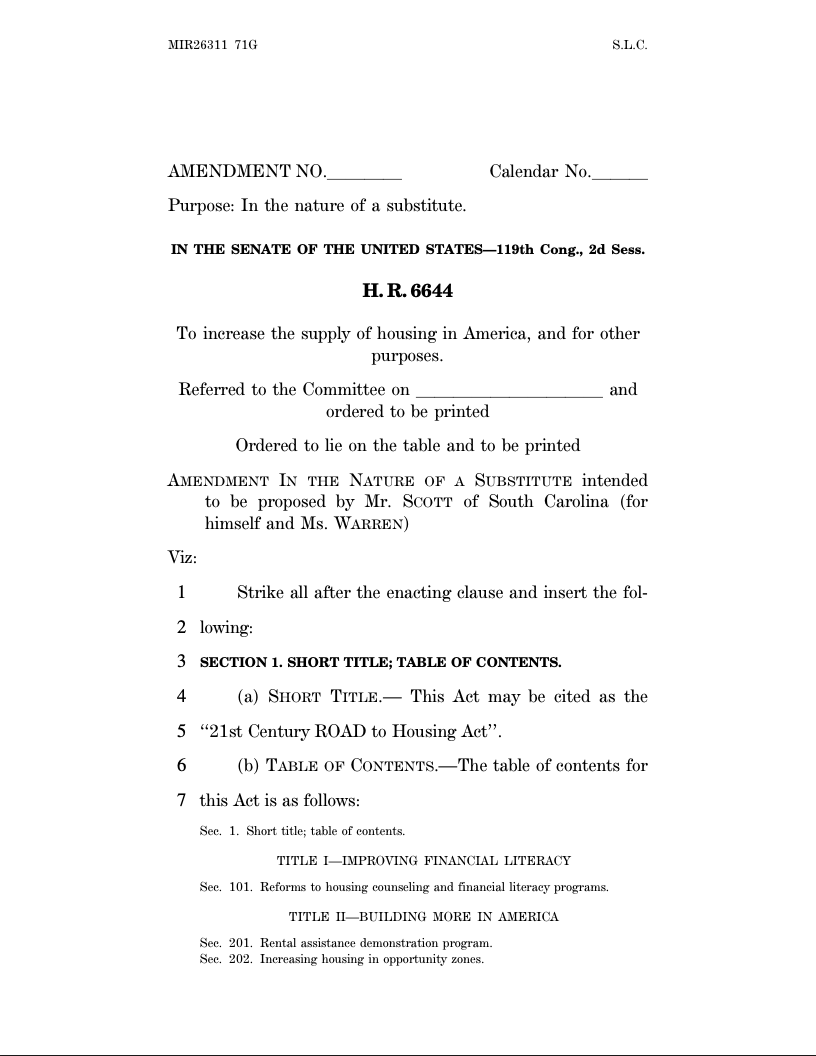 美国参议院投票决定将央行数字货币（CBDC）禁令纳入两党住房法案