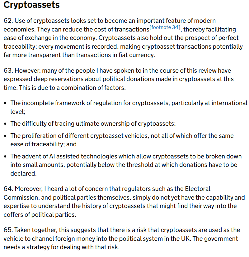 英国审查建议暂停加密货币捐赠，以防范外国干预风险