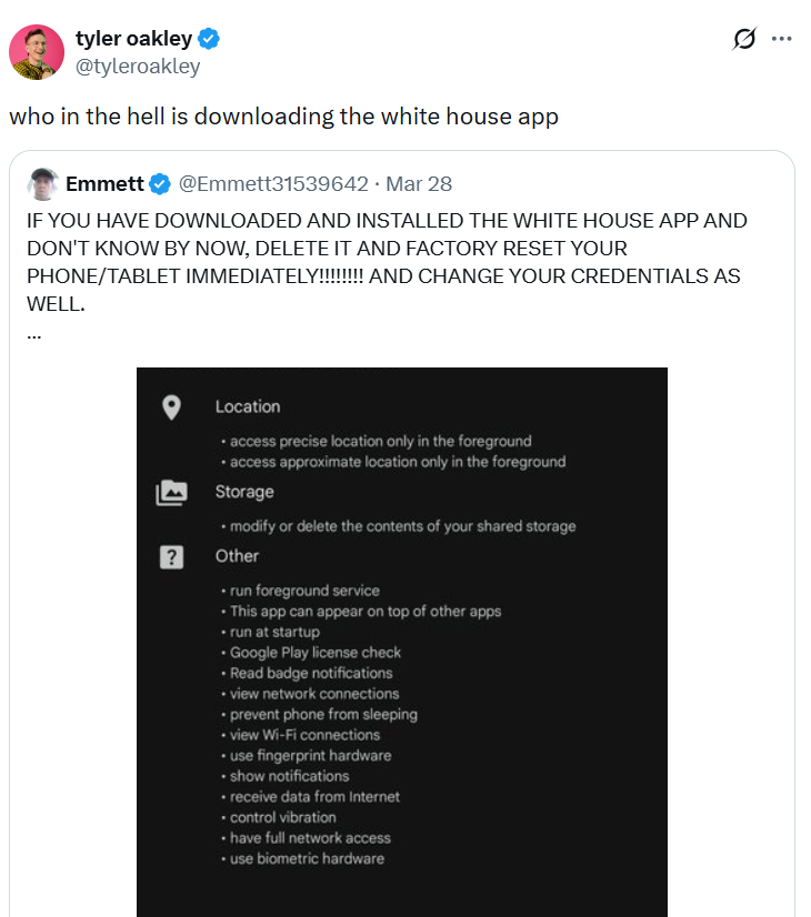 白宫应用程序引发对位置追踪和隐私问题的担忧