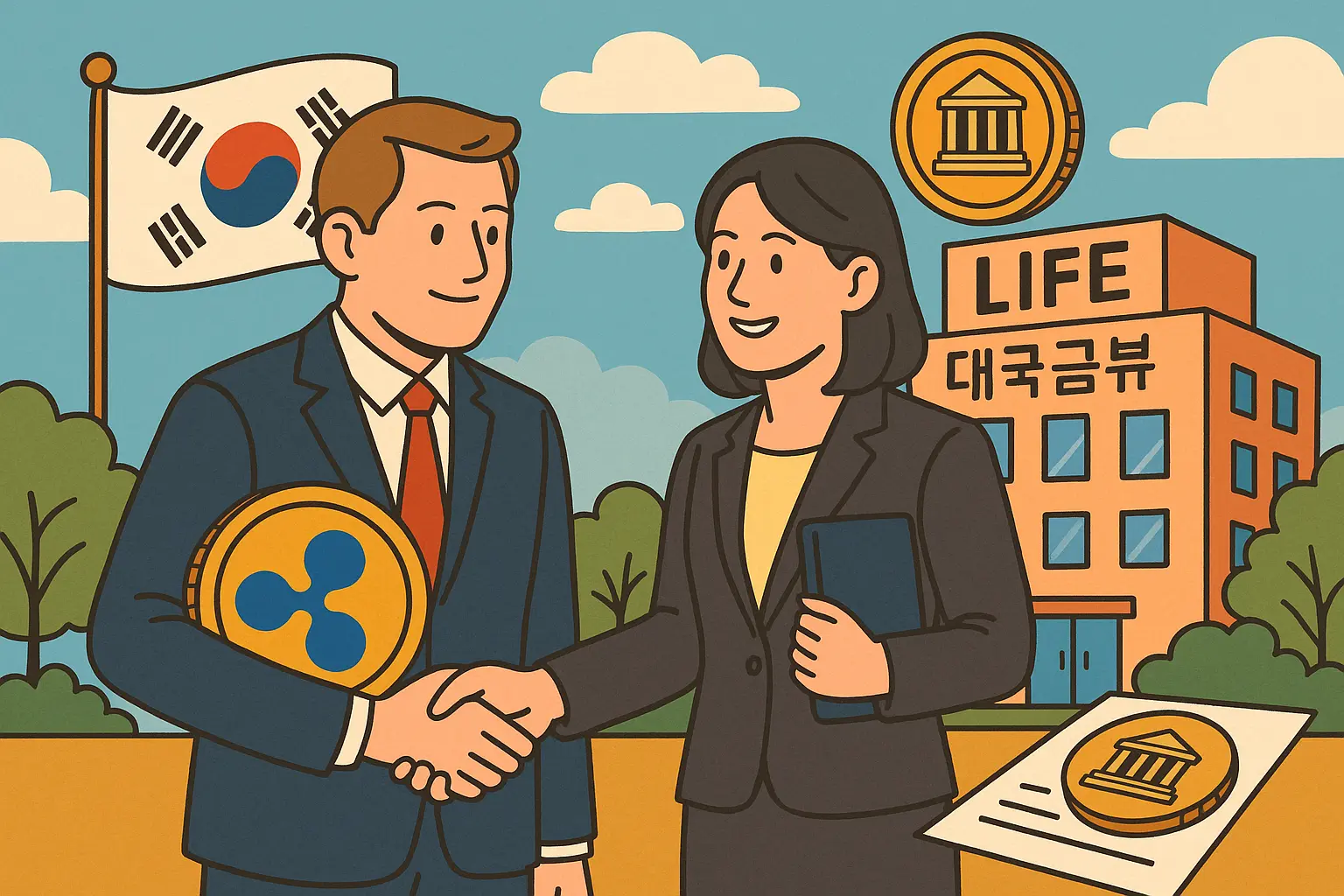 Ripple 打入韩国保险市场，教保人寿启动代币化国债结算测试