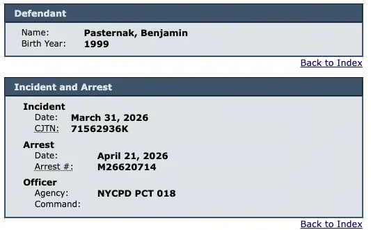 相信 创办人 Benjamin Pasternak 涉嫌二级勒颈罪被捕
