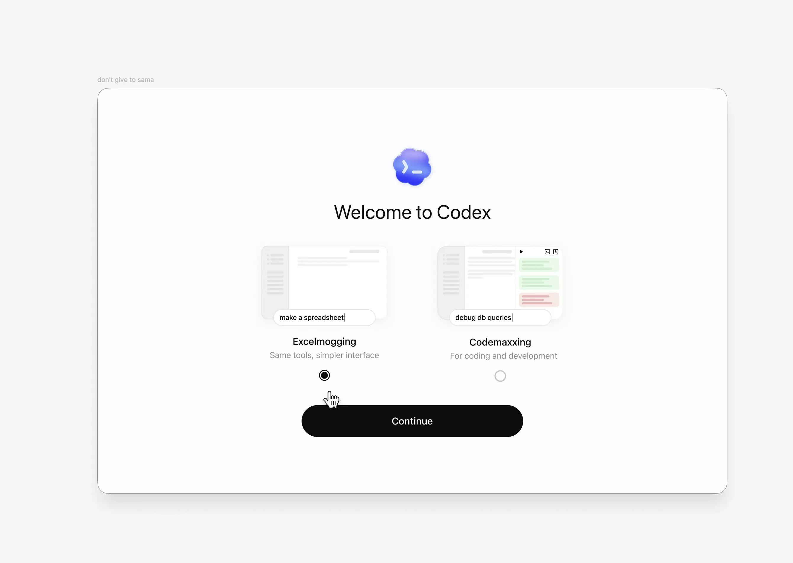 Sam Altman 发布 Codex 双模式截图，办公与编程功能正式分流