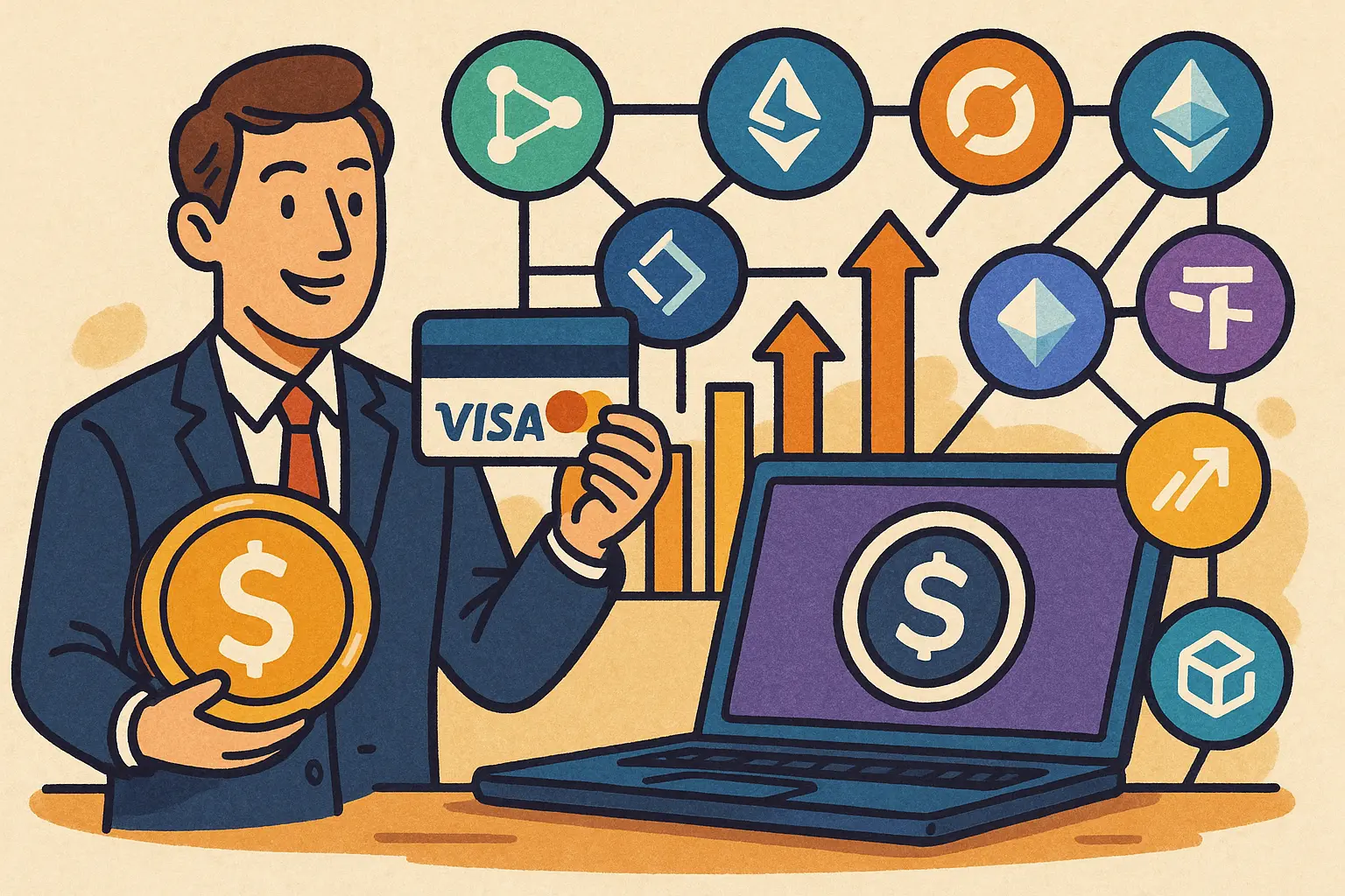 Visa 宣布稳定币结算支持 9 条区块链，季增 50% 达年化 70 亿美元