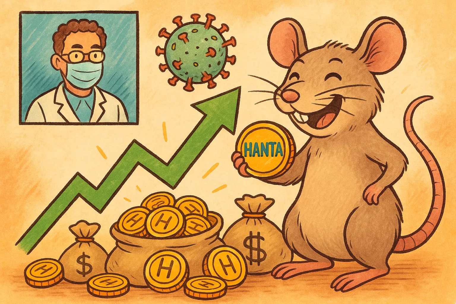 HANTA 迷因币价格涨逾 450%，WHO 评估汉坦病毒风险较低