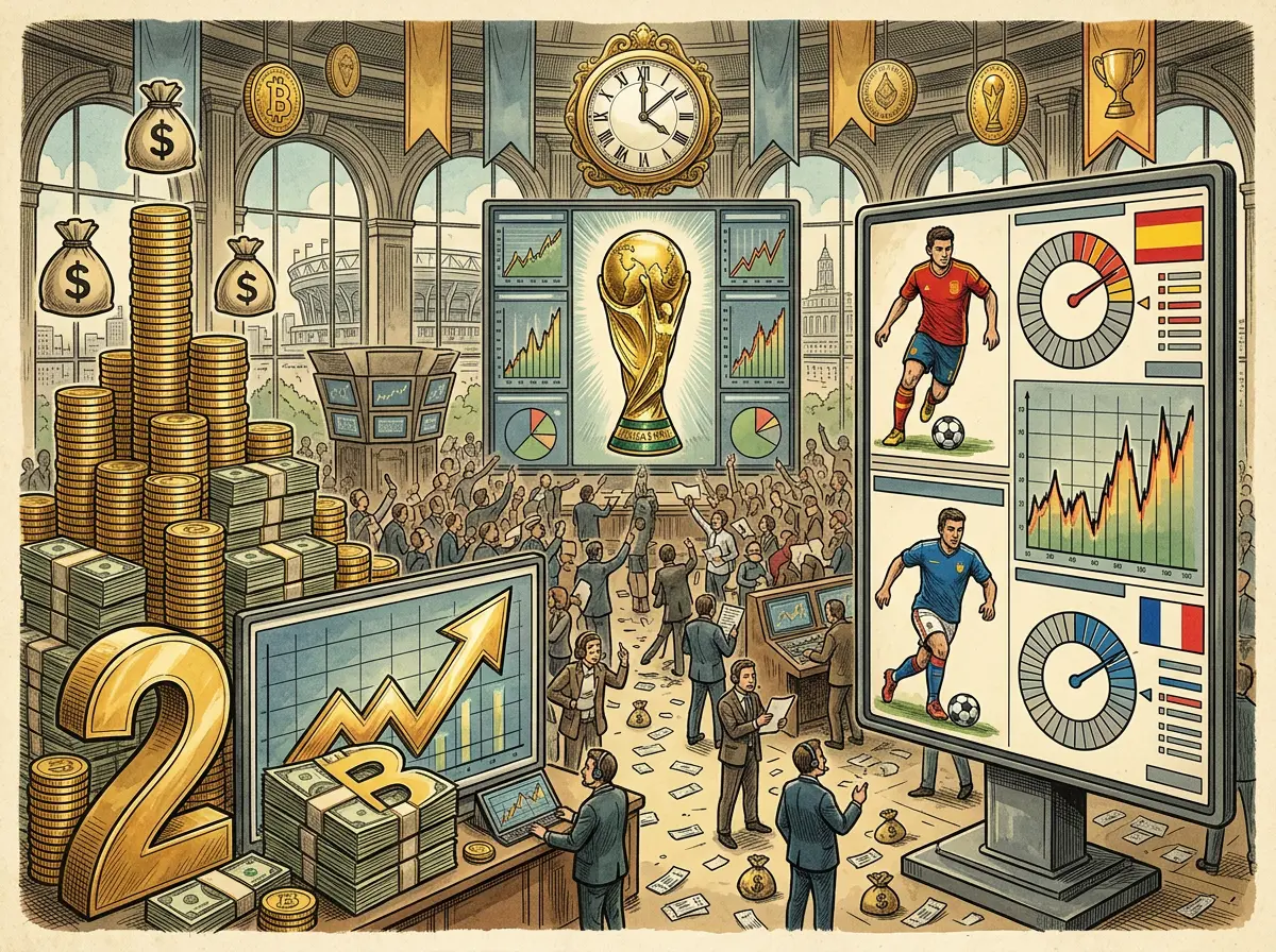 预测市场「FIFA 世界杯」交易额达 20 亿美元，西班牙和法国夺冠概率 16%