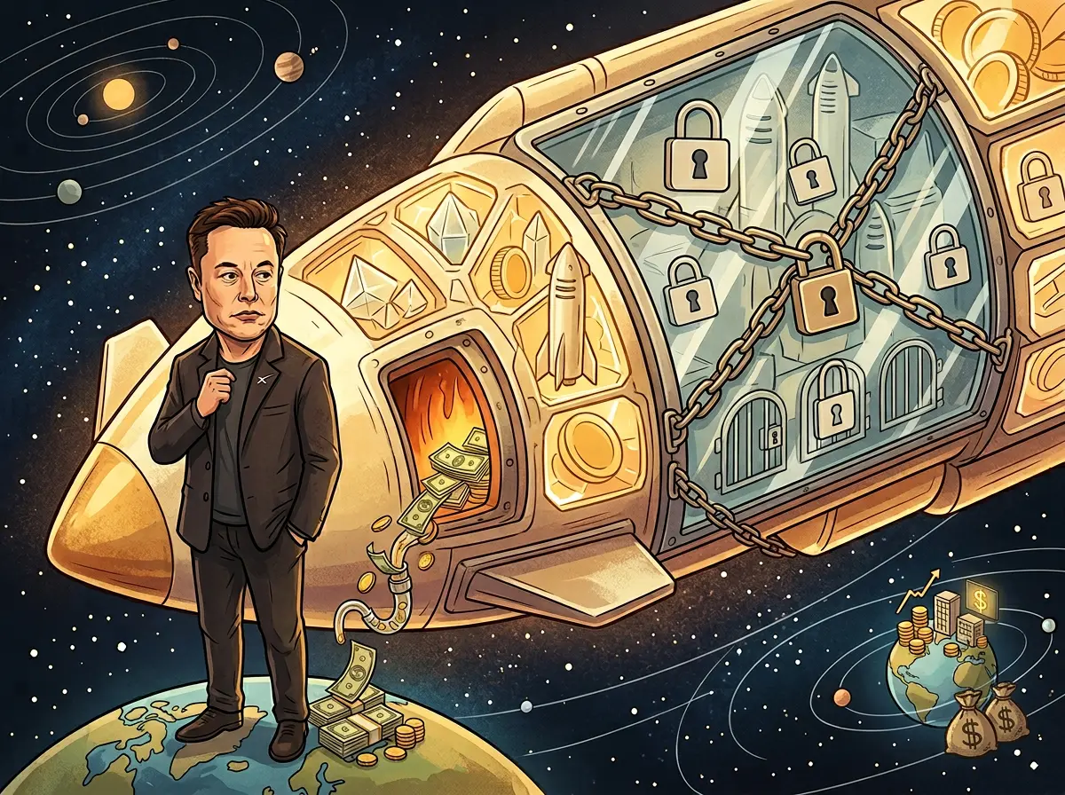 马斯克万亿身家 85% 难以套现，SpaceX 上市后净资产突破 1 兆美元