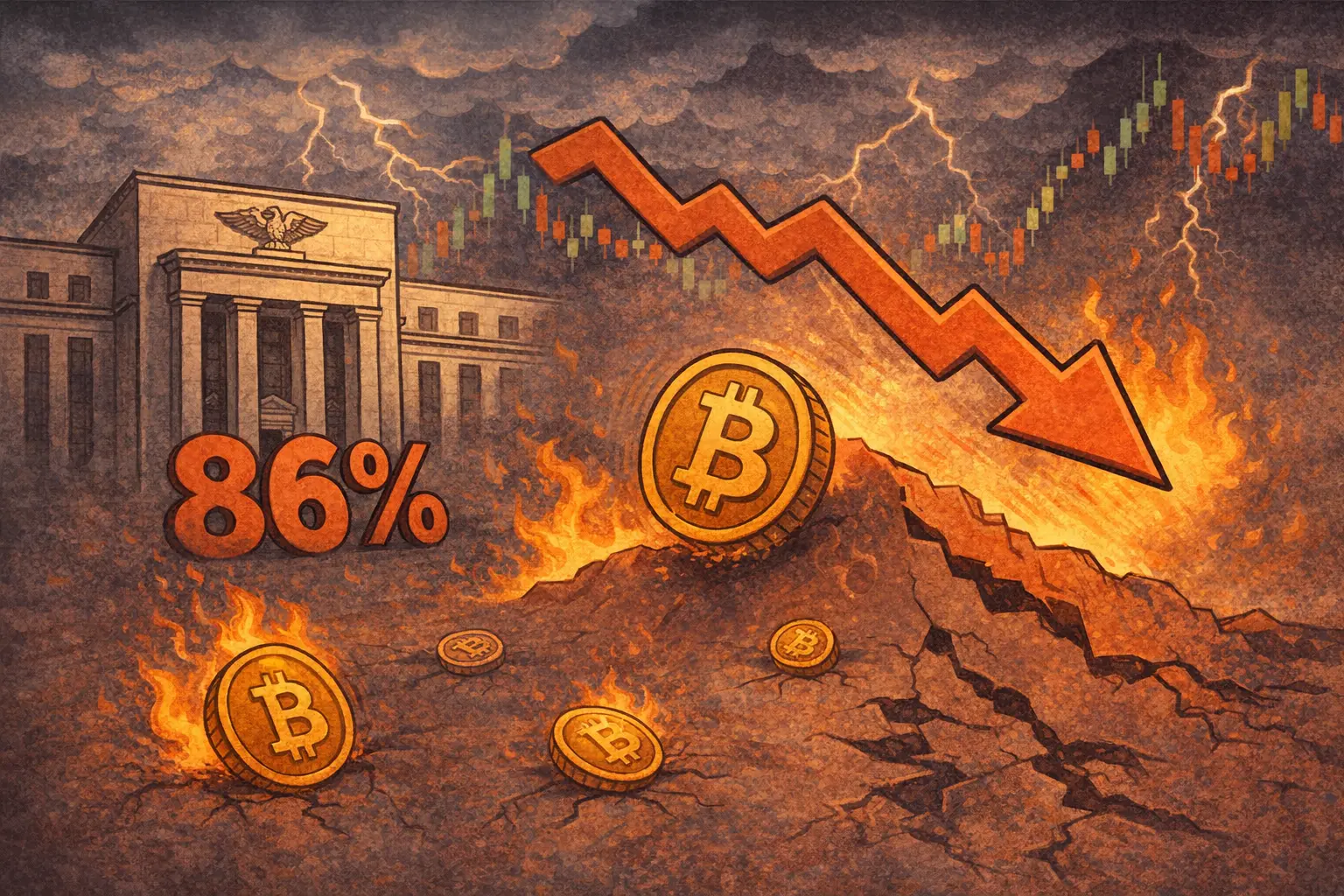 联准会加息预期升至 86%，比特币跌破 63000 美元