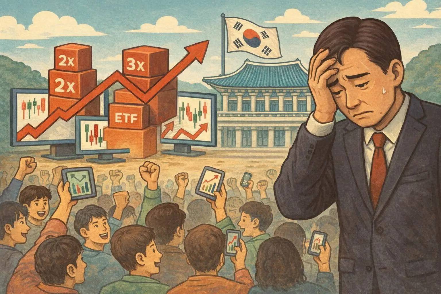 韩国杠杆 ETF 散户比例达 92%，金融监管局院长：后悔未阻止上市