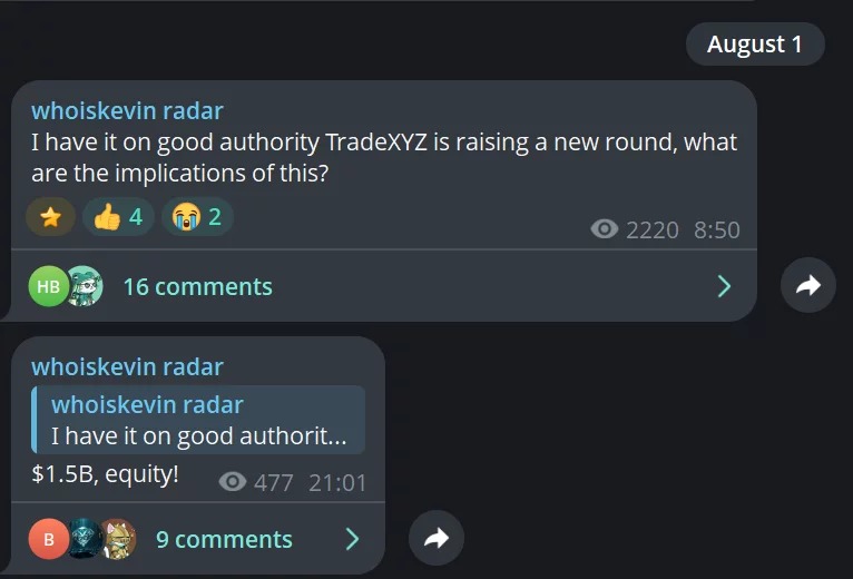 web3: Trade.XYZ传寻求2亿美元融资
